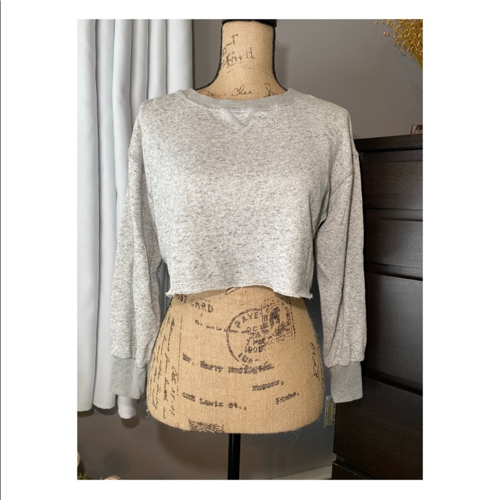Brandy Melville Grey Cropped Sweatshirt